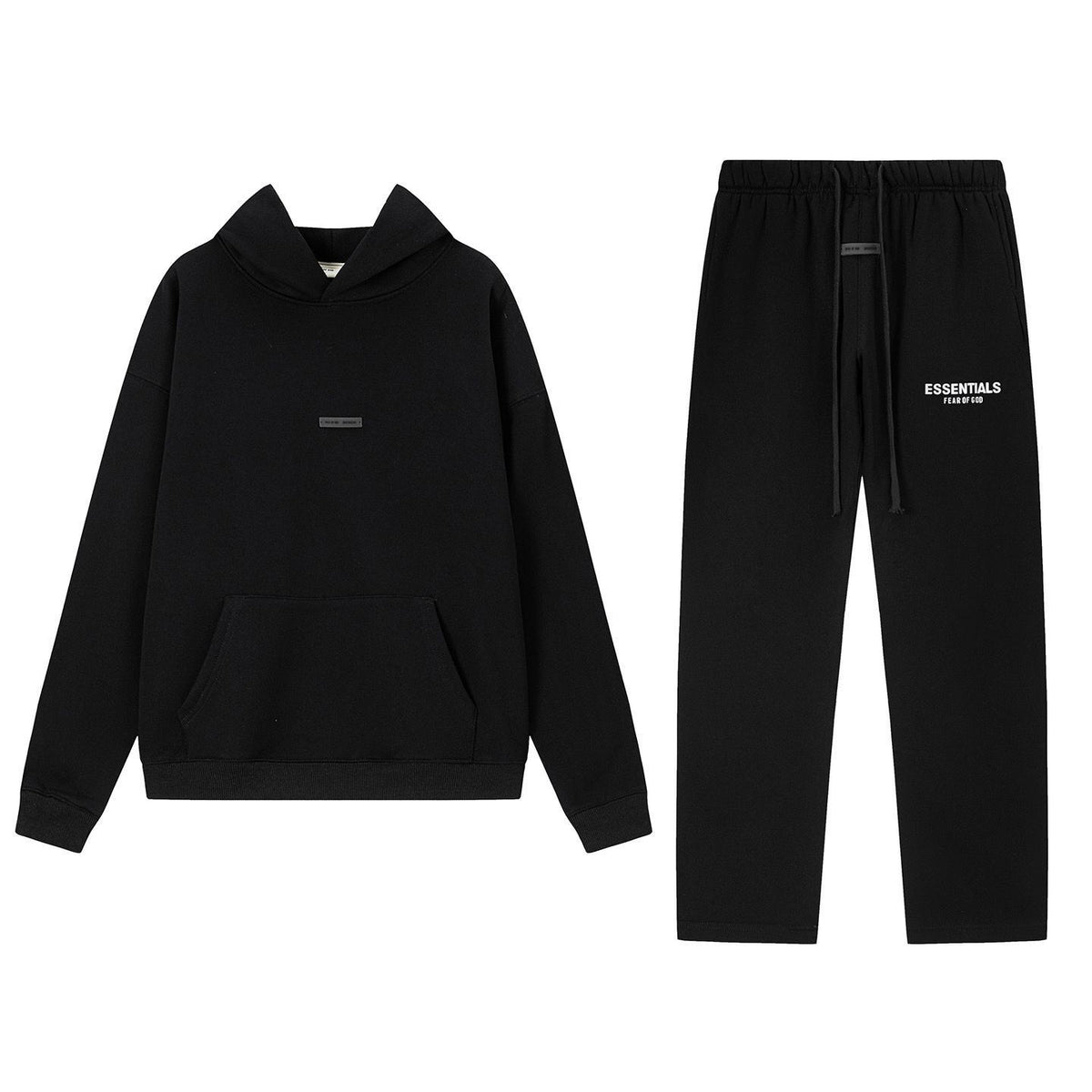 Fear Of God Essentials 3D Silicone Logo Fleece Hoodie Sweatpants Set