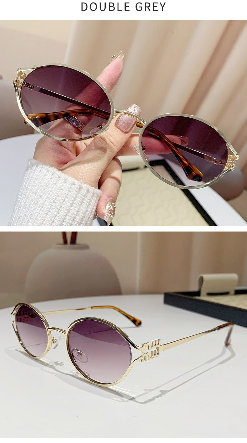 Miu Miu MU52YS Hollow Oval Cat Eye Sunglasses Gradient Lens Women Y2K