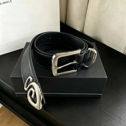 Stussy Genuine Leather Belt Metal Spiral Tail Tip Cleanfit Accessory