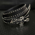 Gothic Flame Cross Leather Belt Punk Metal Buckle Subculture Waist
