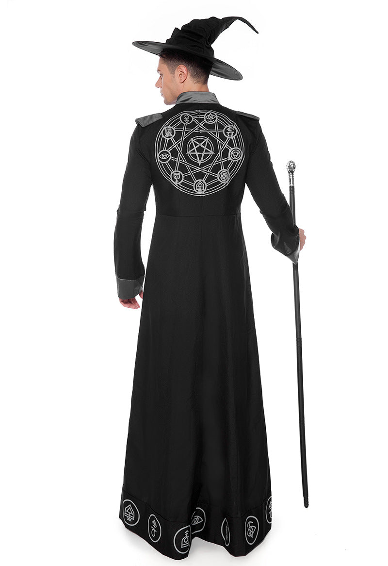 Halloween Wizard Witch Long Robe Cosplay Sets Adult & Kids Outfits