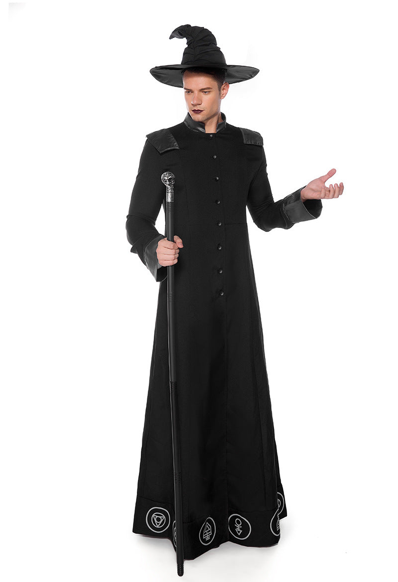 Halloween Wizard Witch Long Robe Cosplay Sets Adult & Kids Outfits