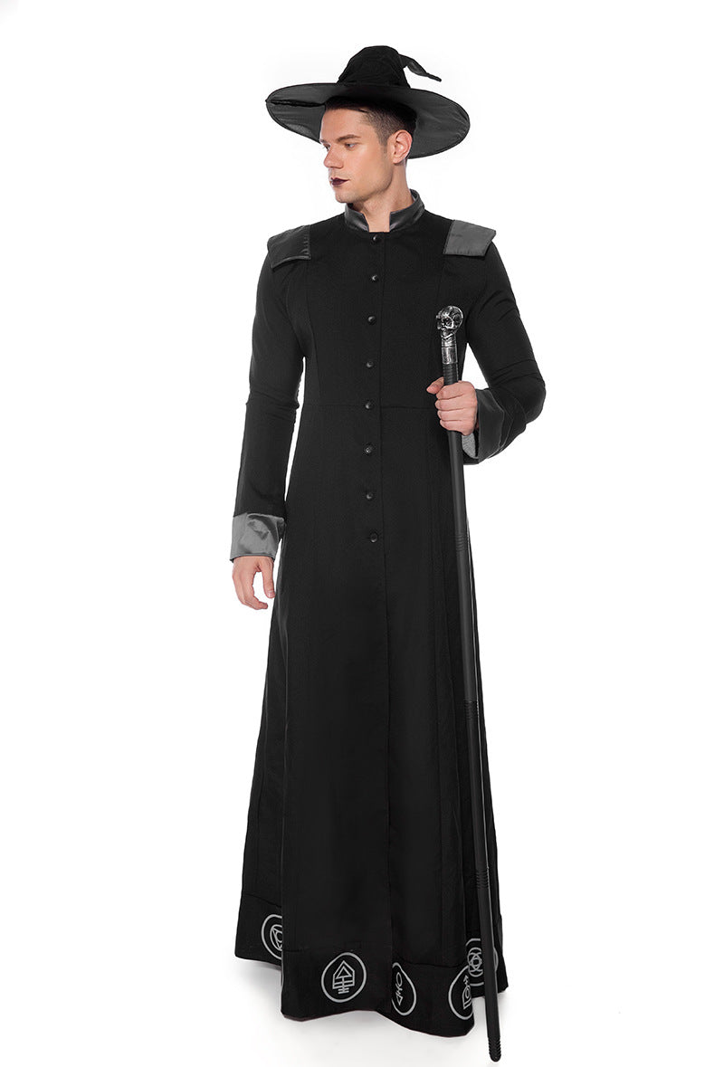 Halloween Wizard Witch Long Robe Cosplay Sets Adult & Kids Outfits