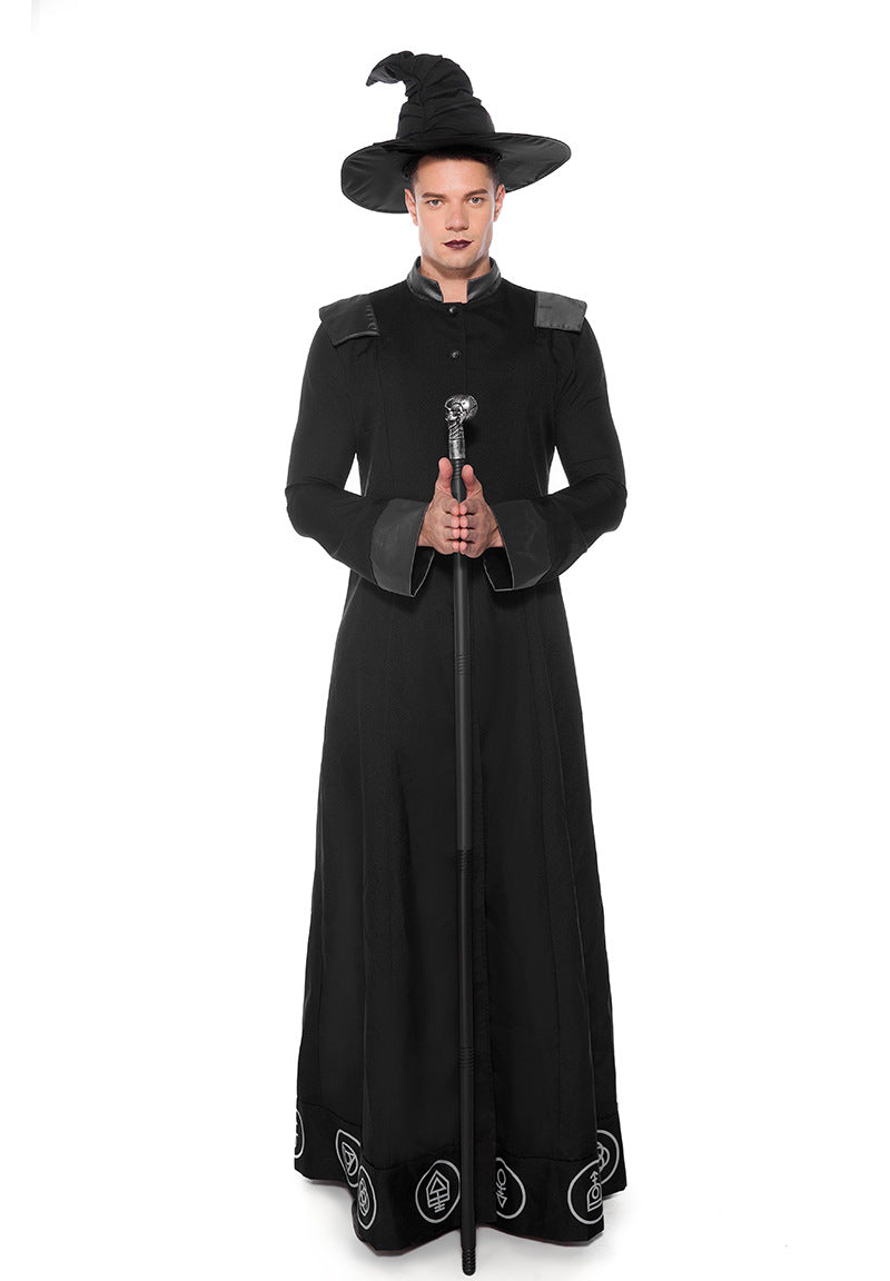 Halloween Wizard Witch Long Robe Cosplay Sets Adult & Kids Outfits