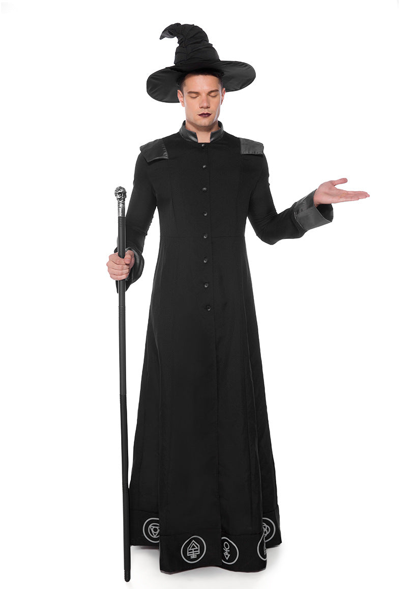 Halloween Wizard Witch Long Robe Cosplay Sets Adult & Kids Outfits