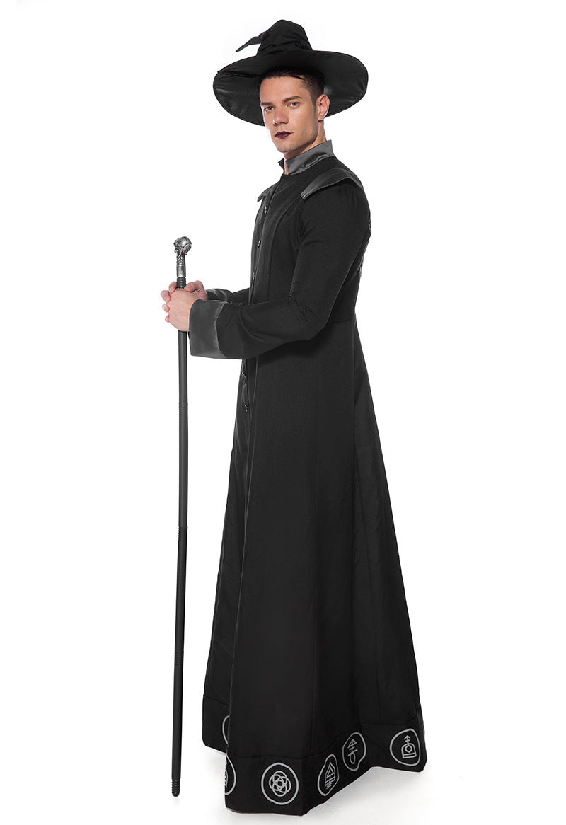 Halloween Wizard Witch Long Robe Cosplay Sets Adult & Kids Outfits