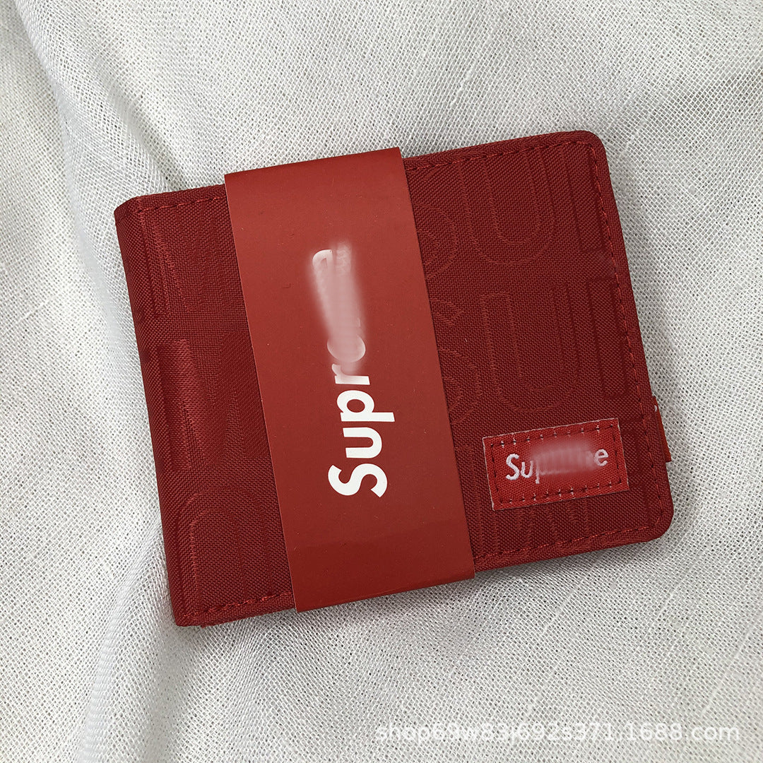 Supreme Allover Woven Logo Bifold Wallet Multicolor Canvas Card Holder
