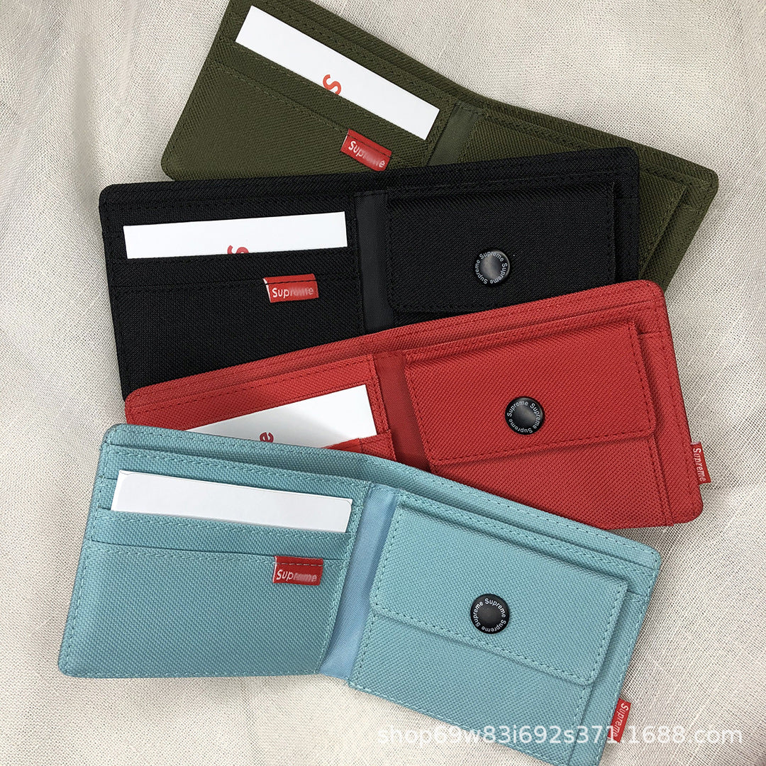 Supreme Allover Woven Logo Bifold Wallet Multicolor Canvas Card Holder