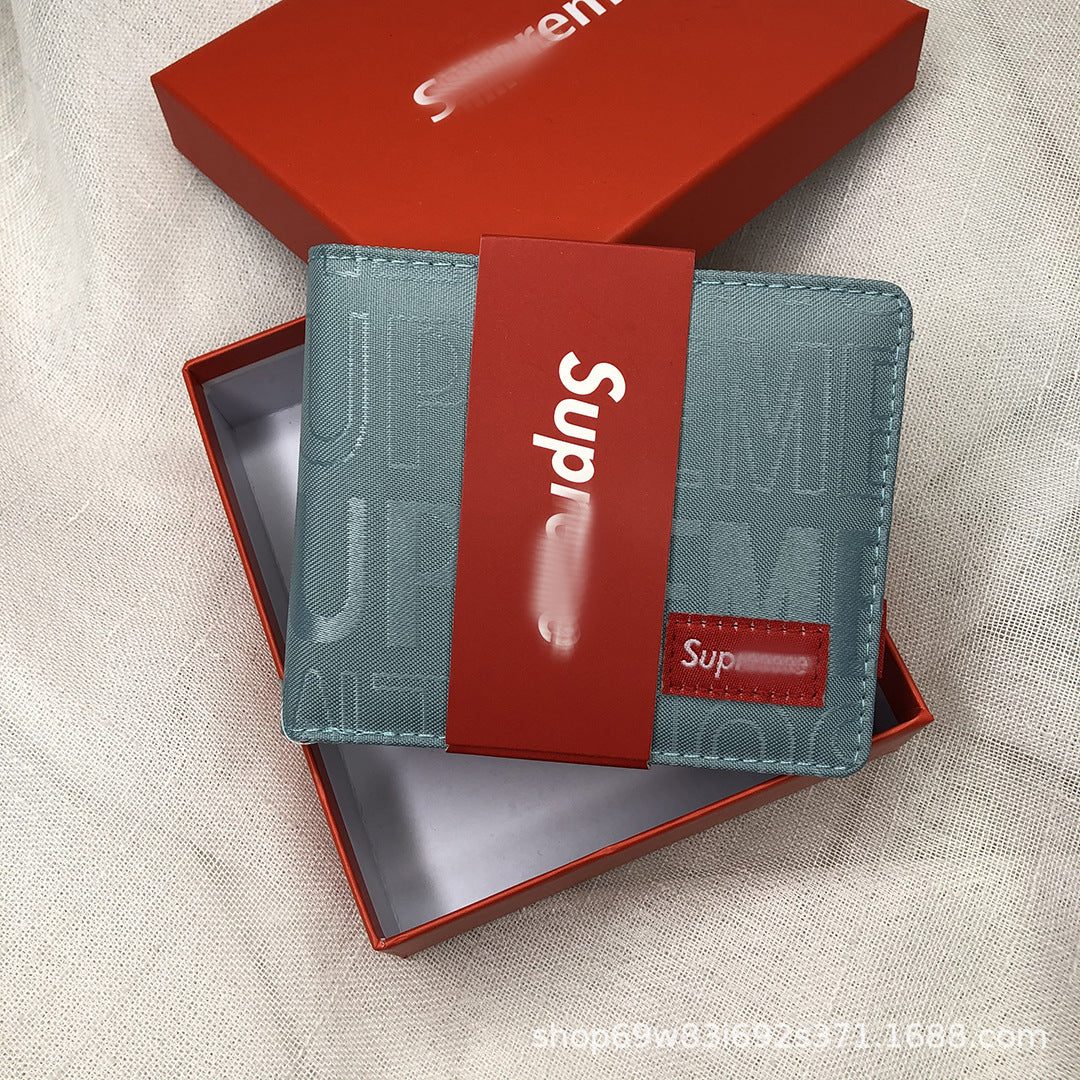 Supreme Allover Woven Logo Bifold Wallet Multicolor Canvas Card Holder