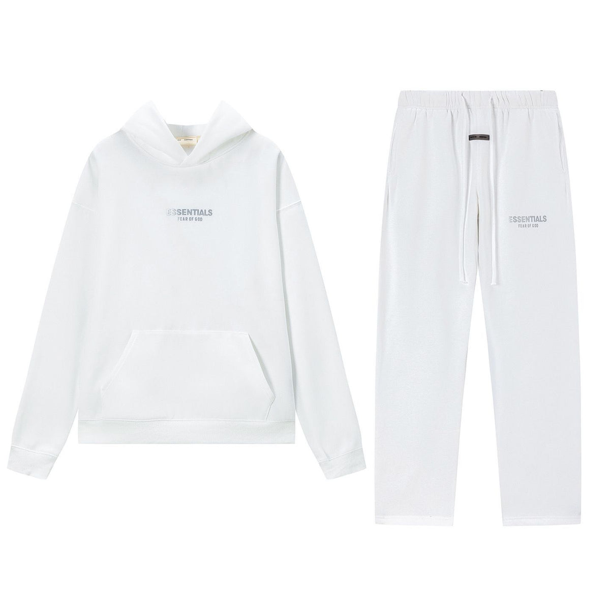 Fear Of God Essentials 3D Silicone Logo Fleece Hoodie Sweatpants Set