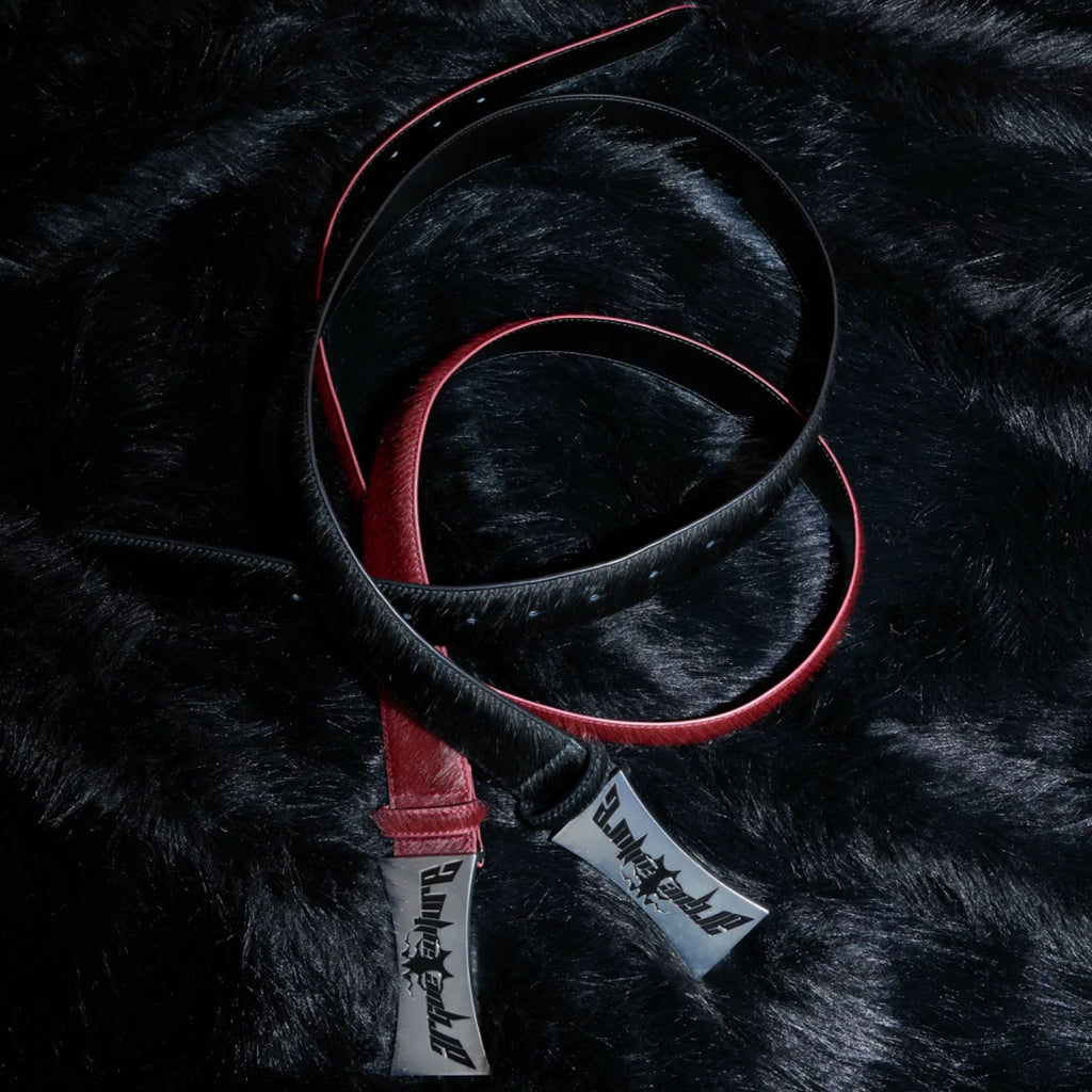 Argue Culture Horsehair Leather Belt Vintage Metal Plate Waist Belt