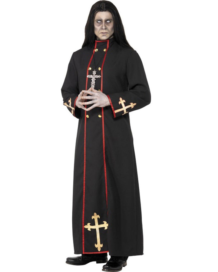 Halloween Men Priest Father Cosplay Religious Robe Carnival Party Sets