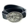 Missing In Action Leather Belt White Copper Horsehead Buckle Waist