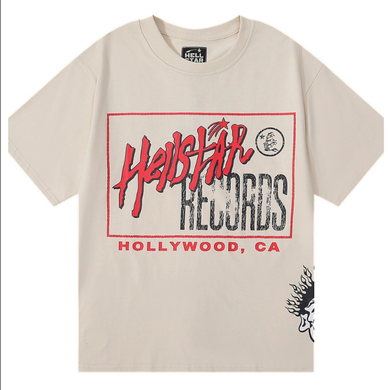 Hellstar Series Vintage Graphic Print Loose Unisex Streetwear T-Shirt
