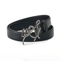 WESTAYONE Leather Belt Signature Logo Metal Buckle Women Fashion Waist