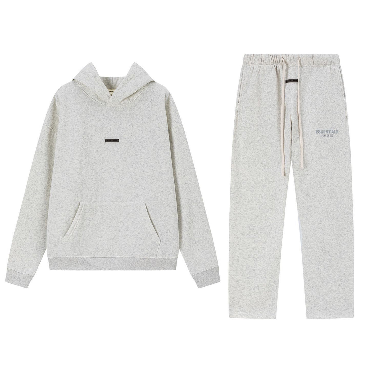 Fear Of God Essentials 3D Silicone Logo Fleece Hoodie Sweatpants Set