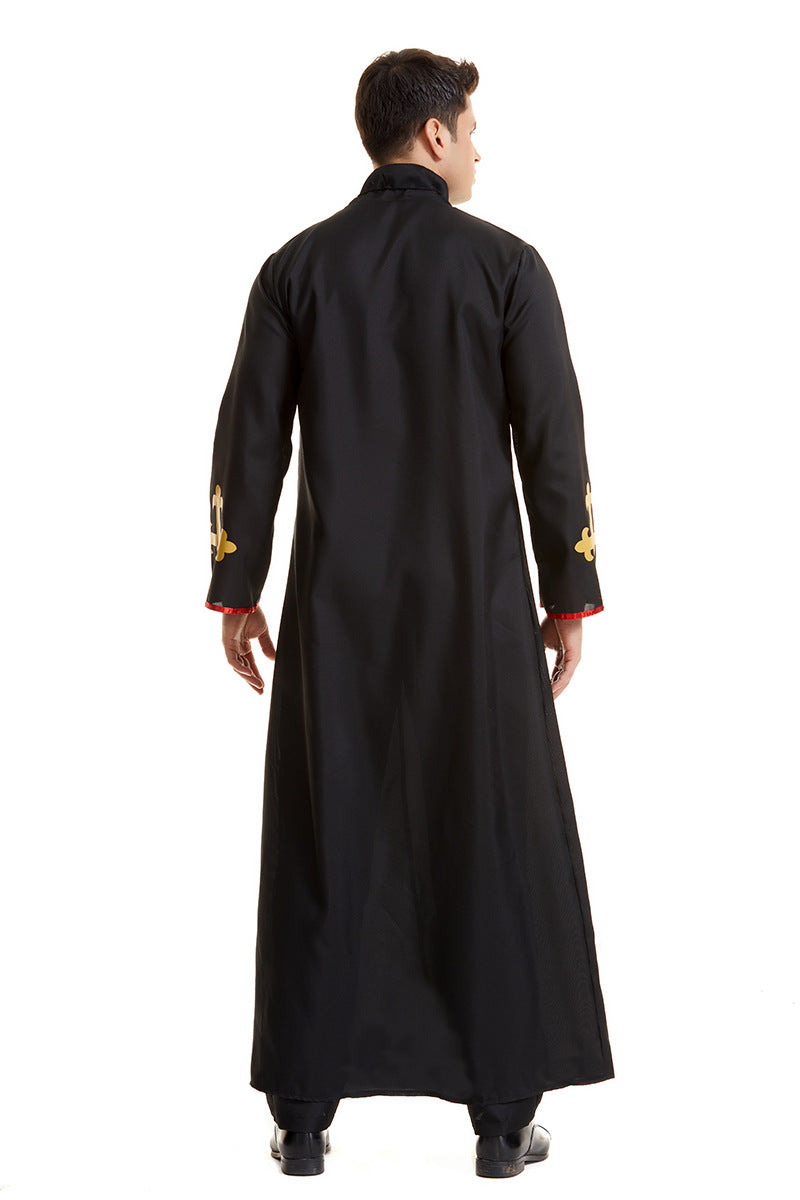 Halloween Men Priest Father Cosplay Religious Robe Carnival Party Sets