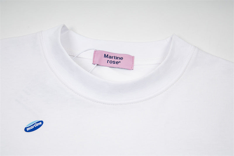 Martine Rose Washed Vintage Letter Print Crew Neck Short Sleeve T Shirt