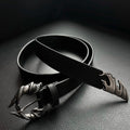 Catsstac Dragon Claw Metal Buckle Full Grain Leather Belt 2.8cm Unisex