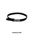 Argue Culture Horsehair Leather Belt Vintage Metal Plate Waist Belt