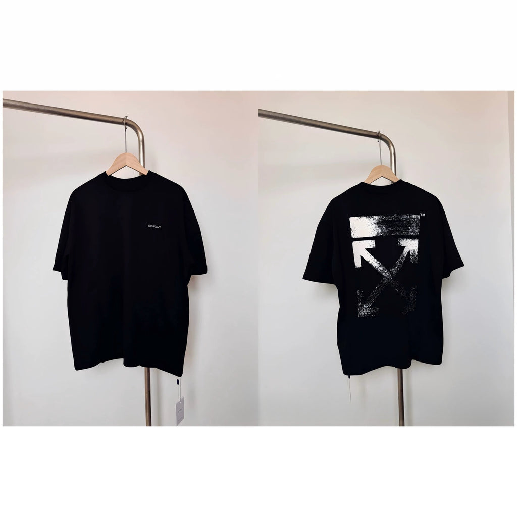 Off White Arrow Print Crew Neck Short Sleeve T Shirt Unisex