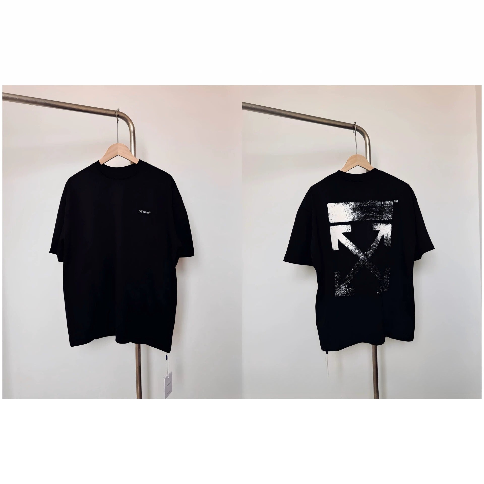 Off White Arrow Print Crew Neck Short Sleeve T Shirt Unisex