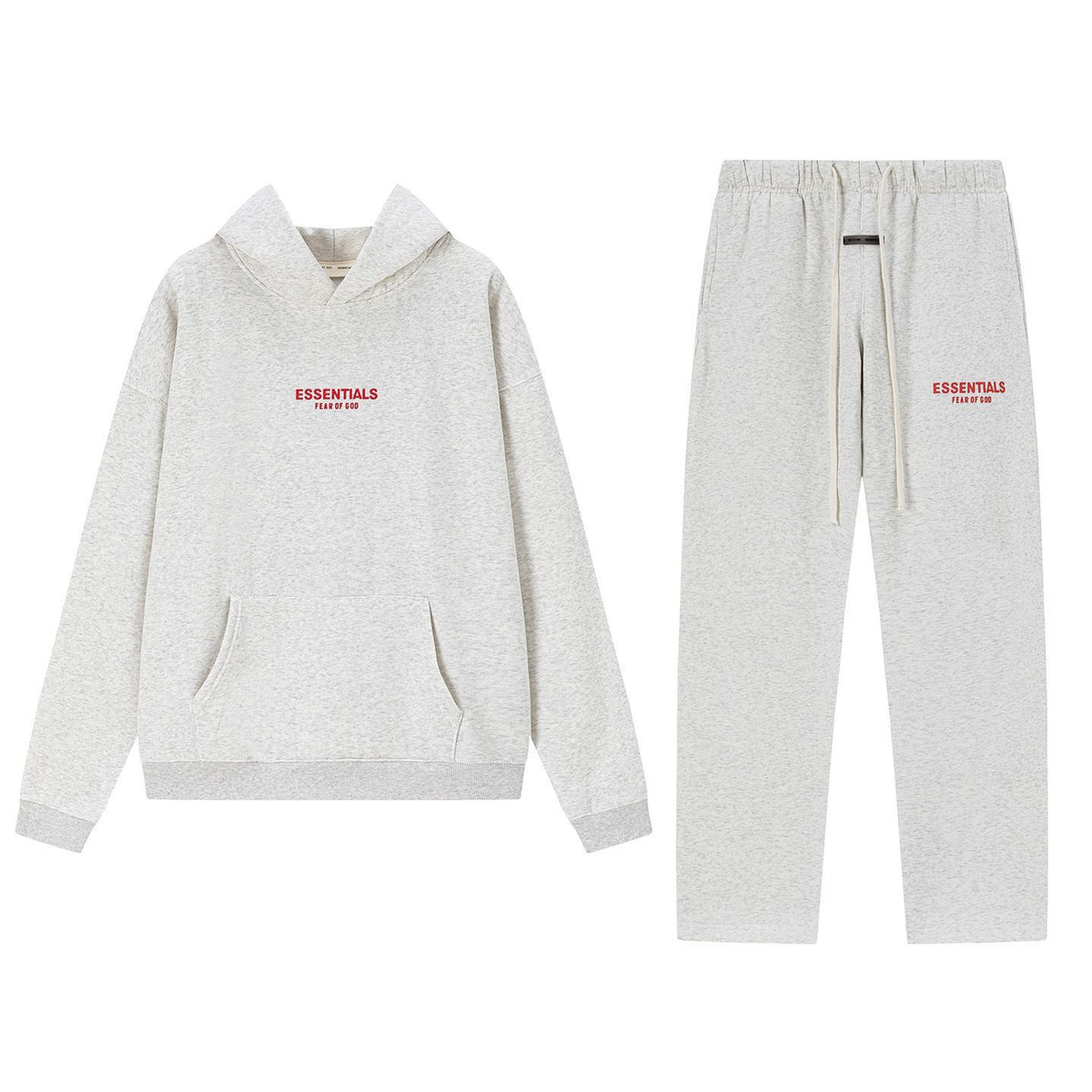 Fear Of God Essentials 3D Silicone Logo Fleece Hoodie Sweatpants Set