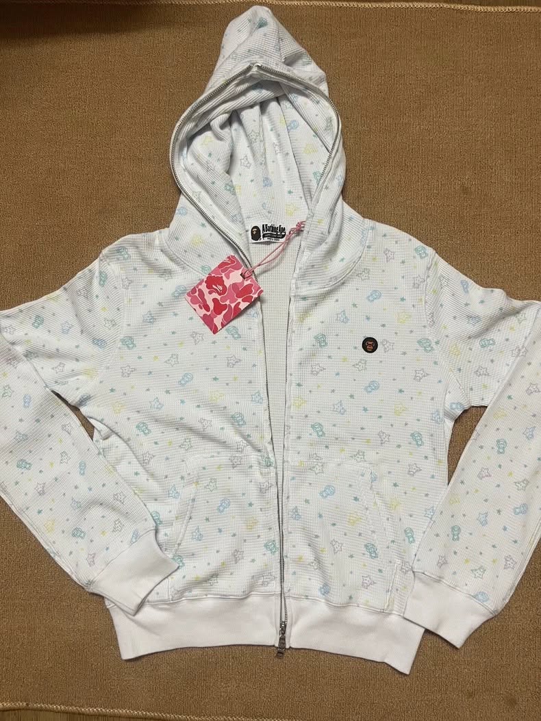 BAPE Lisa Baby Milo Sta Pattern One Point Waffle Star Print Hoodie