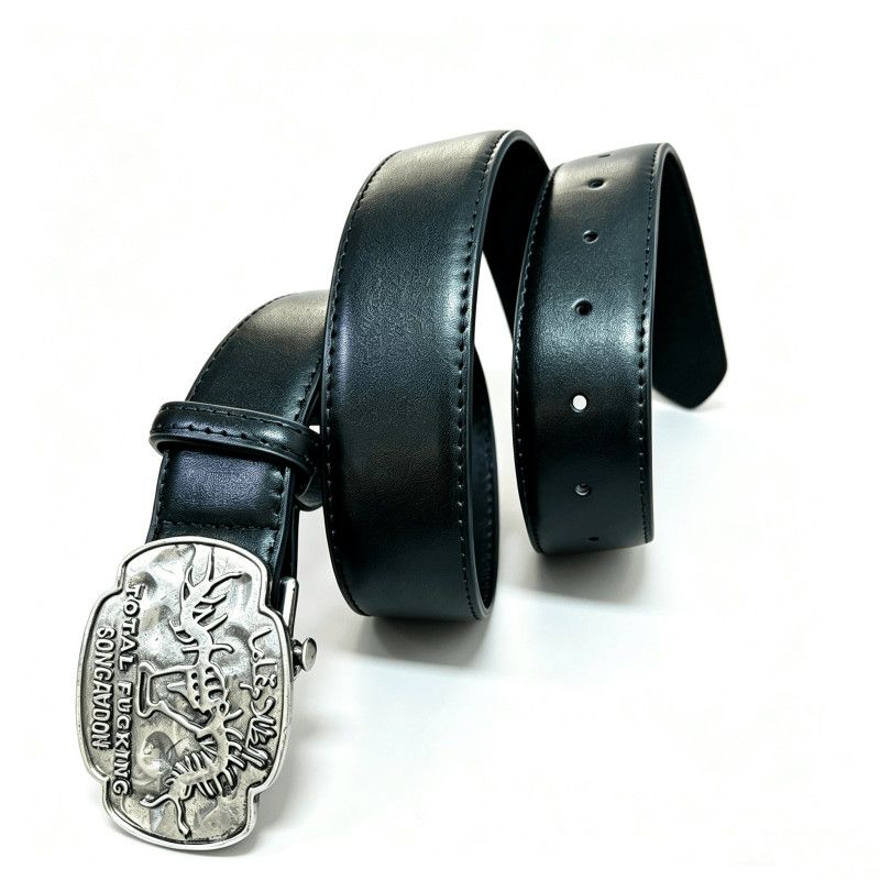 Vintage Scorpion Bull Metal Buckle Leather Belt Western Punk Waist