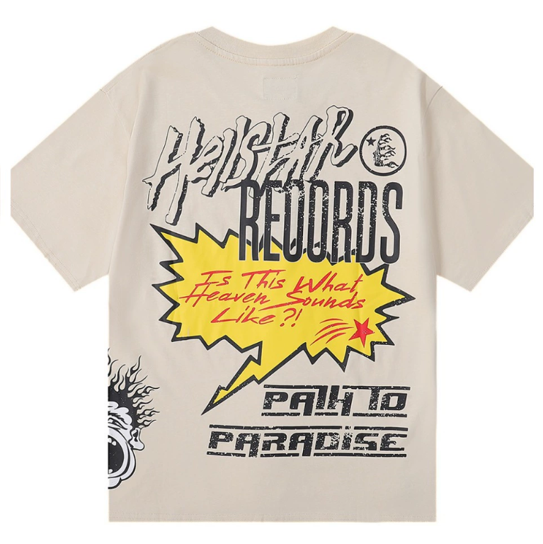Hellstar Series Vintage Graphic Print Loose Unisex Streetwear T-Shirt