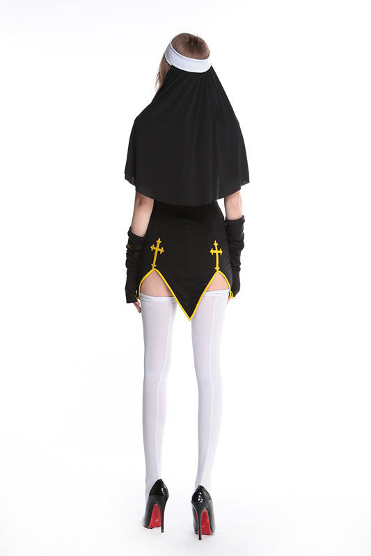 Halloween Women Sexy Nun Cosplay Devil Vampire Party Fancy Dress Sets