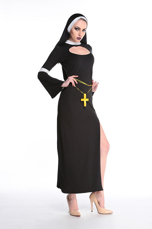Halloween Men & Women Priest Nun Cosplay Easter Carnival Party Sets
