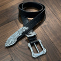 Cherub Angel Dagger Engraved Leather Belt Vintage Gothic Metal Tip