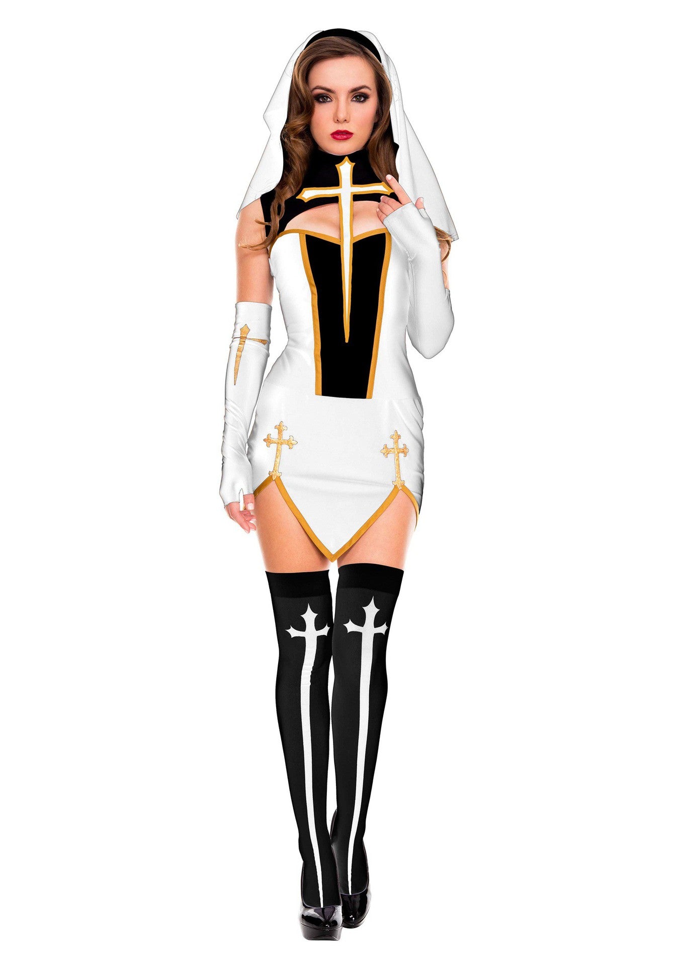 Halloween Women Sexy Nun Cosplay Devil Vampire Party Fancy Dress Sets