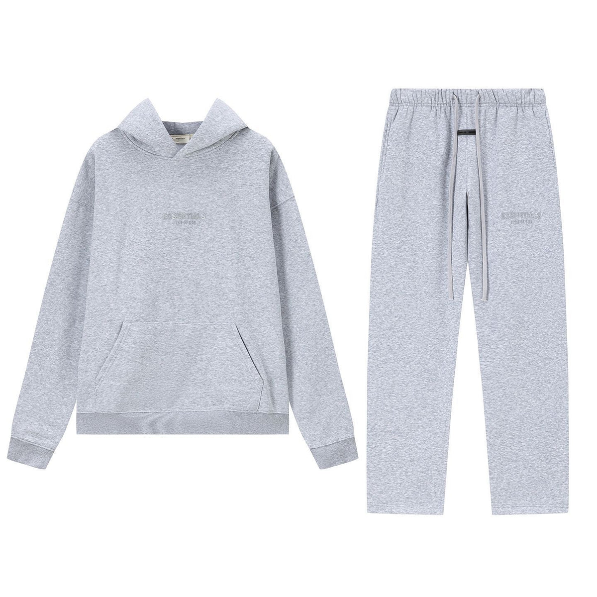 Fear Of God Essentials 3D Silicone Logo Fleece Hoodie Sweatpants Set