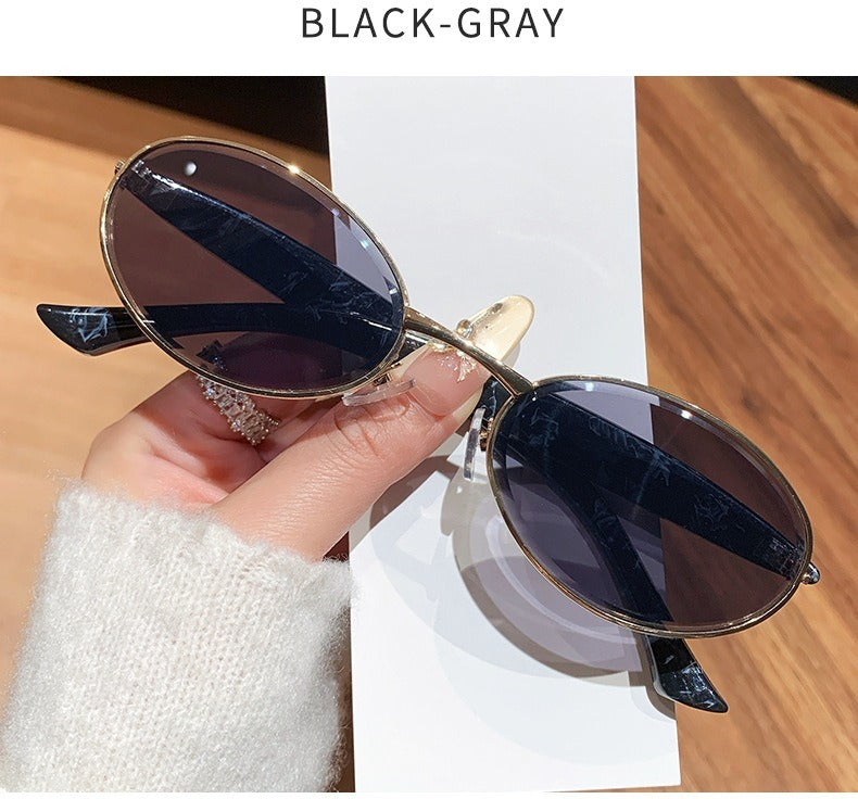 Miu Miu SMU52YS Sardine Oval Metal Sunglasses Gradient Lens Women Y2K