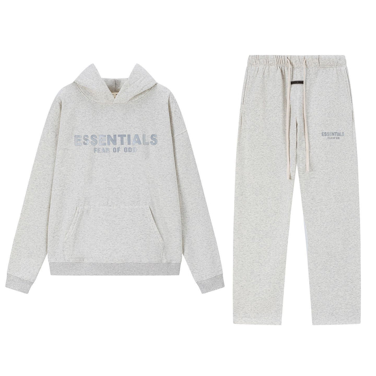 Fear Of God Essentials 3D Silicone Logo Fleece Hoodie Sweatpants Set