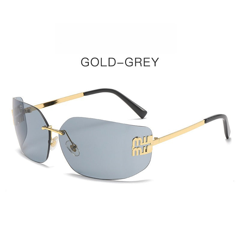 Miu Miu MU 54YS Runway Y2K Rectangle Rimless Womens Sunglasses