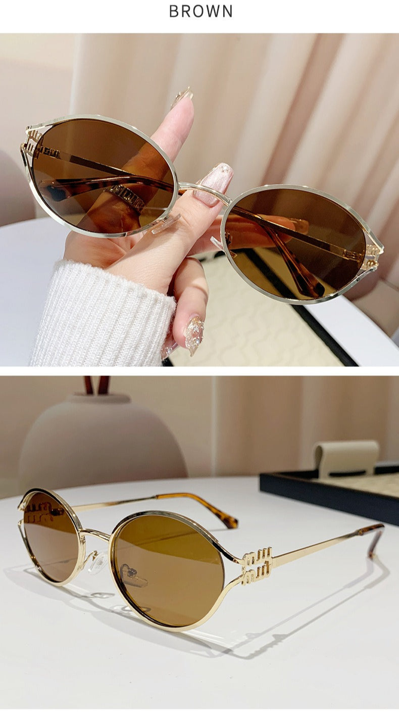 Miu Miu MU52YS Hollow Oval Cat Eye Sunglasses Gradient Lens Women Y2K