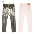 Purple Brand Hand Paint Ripped Skinny Denim Jeans Unisex