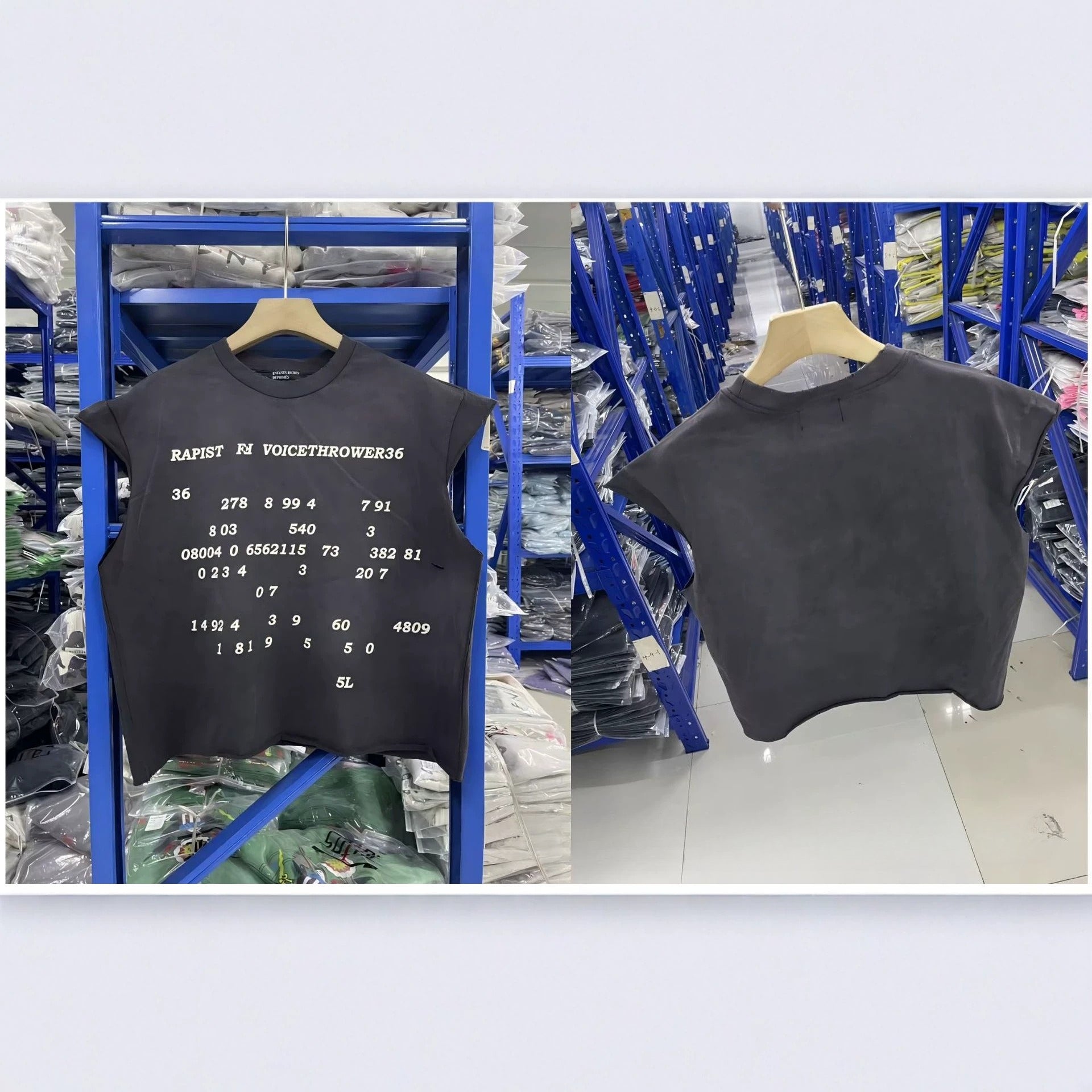 Enfants Riches Deprimes Washed Letter Print Cut Off Tank Top Unisex