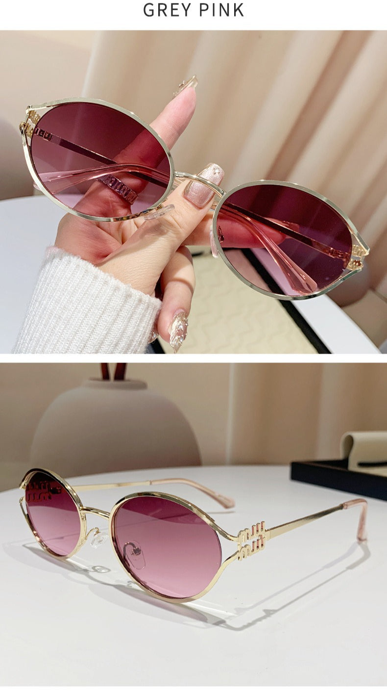 Miu Miu MU52YS Hollow Oval Cat Eye Sunglasses Gradient Lens Women Y2K