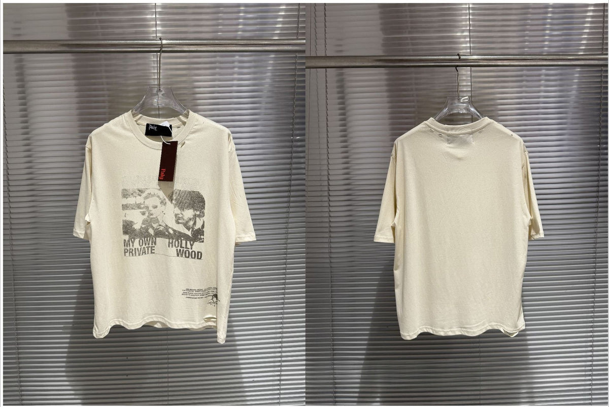 Paly Hollywood Portrait Graphic Short Sleeve Crew Neck T-Shirt Unisex