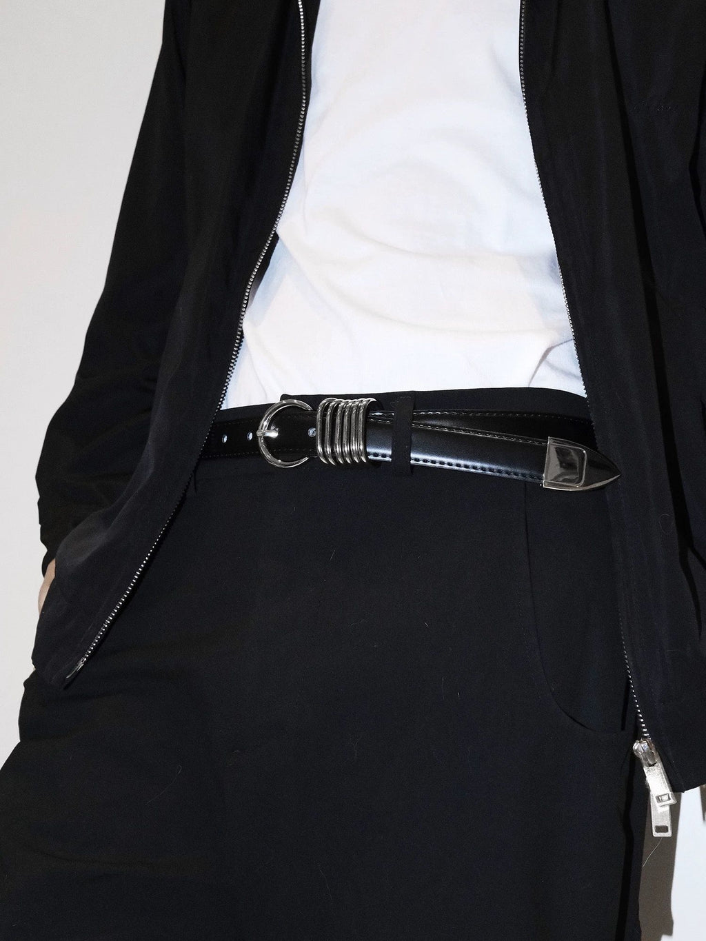 Multi Ring Metal Buckle Leather Belt Unisex Denim Waist Belt