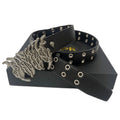 Y2K Dark Flame Metal Buckle Leather Belt Eyelet Studded Punk Waist