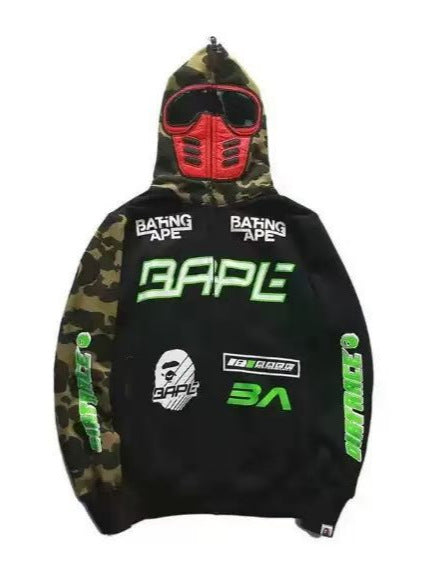 BAPE BMX Mask Dirt Race Edition Shark ABC Camo Full Zip Hoodie