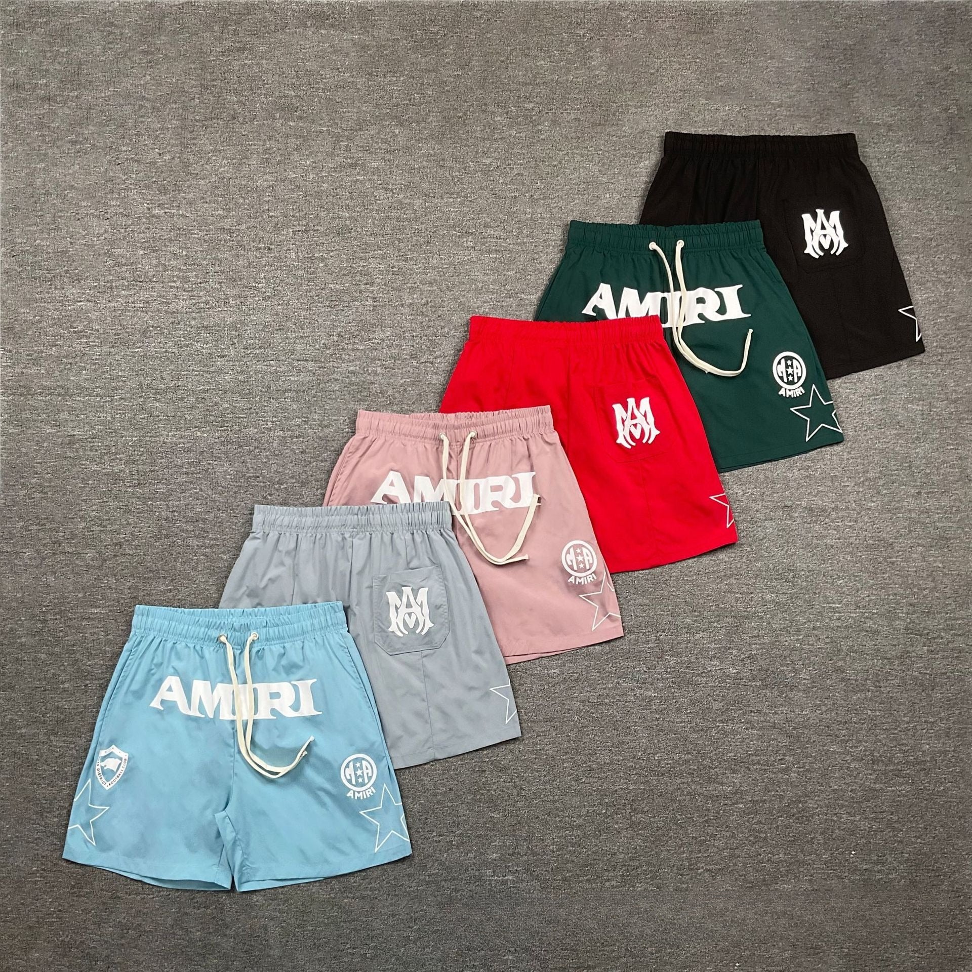 Amiri Star Letter Print Casual Loose Beach Shorts Unisex