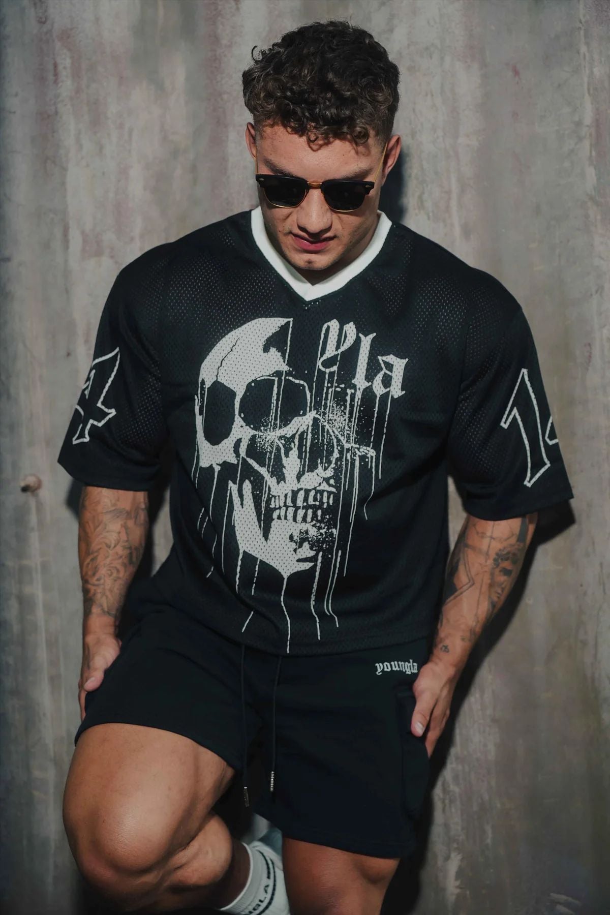 YOUNGLA 4015 Drippy Skull Jersey