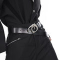 Argue Culture Avant-Garde Irregular Metal Logo Leather Waist Belt