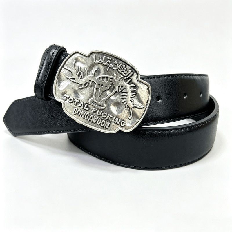 Vintage Scorpion Bull Metal Buckle Leather Belt Western Punk Waist